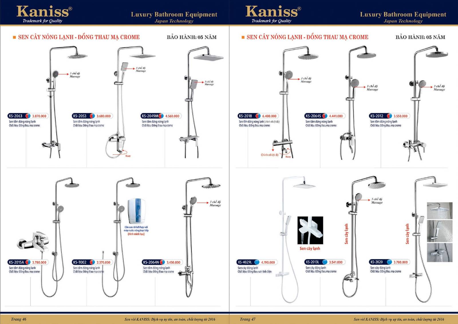 Catalogue và Bảng giá Thiết bị vệ sinh KANISS mới nhất /Page 24